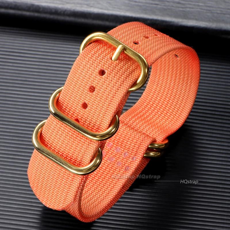 Cinturino per Orologio in Nylon di Alta Qualità 18mm 20mm 22mm 24mm Cinturino per Orologio Militare Seiko Braccialetto Sportivo Esercito Sostituzione Anello Dorato