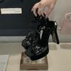 Fashion High Heels 2025 New Style Sexy Socialite Catwalk Leaf And Toe Exposed Woman Thick-Heeled Waterproof Platform Fashion Sandals