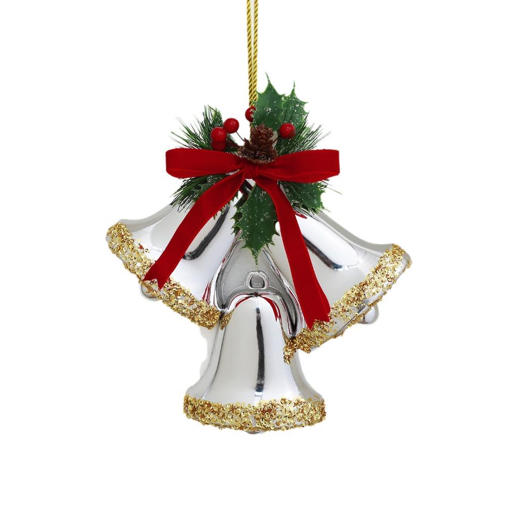 Plastic Christmas Bell Hanging Ornament Christmas Tree Bell Decoration Window Decoration