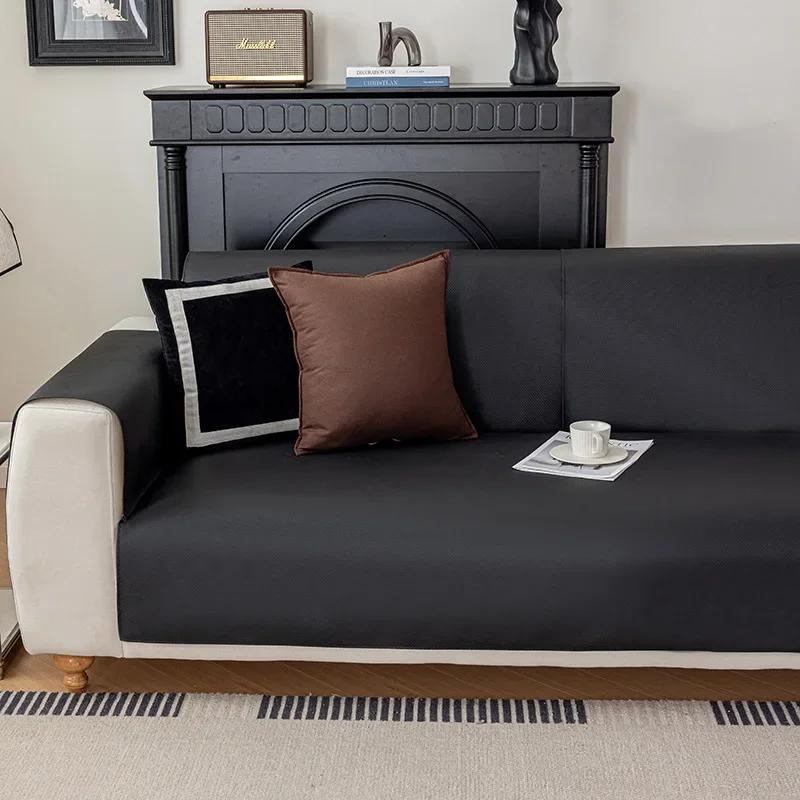 

Однотонный водонепроницаемый коврик для дивана, нескользящий чехол для дивана в форме буквы L, защитный чехол для гостиной, защищающий от царапин, кошек, собак, детей, для дивана 60x60