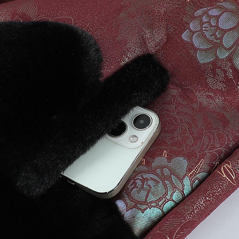 Chic New Chinese Style Faux Fur Fleece Jacket for Elderly Women