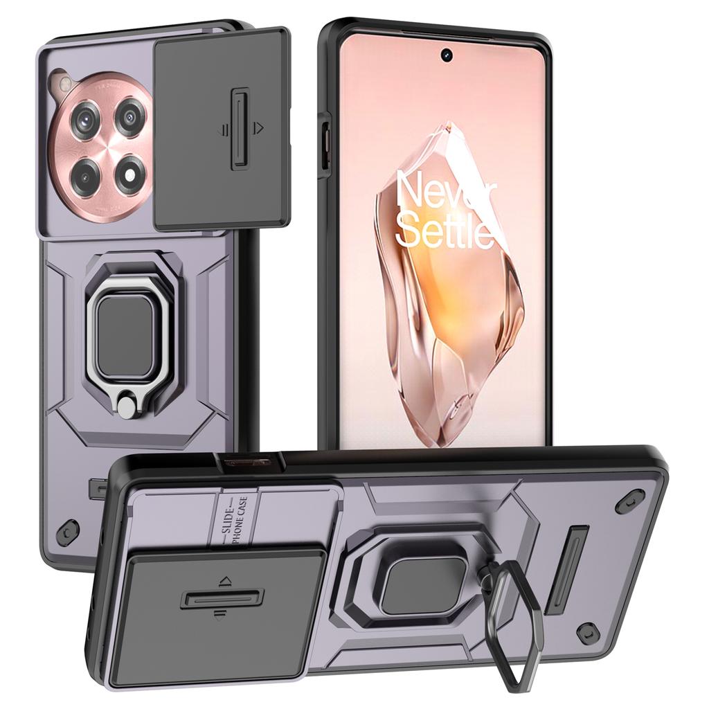 For OnePlus Ace 3 5G/OnePlus 12R 5G Case PC+TPU Phone Cover with Slide Lens Lid