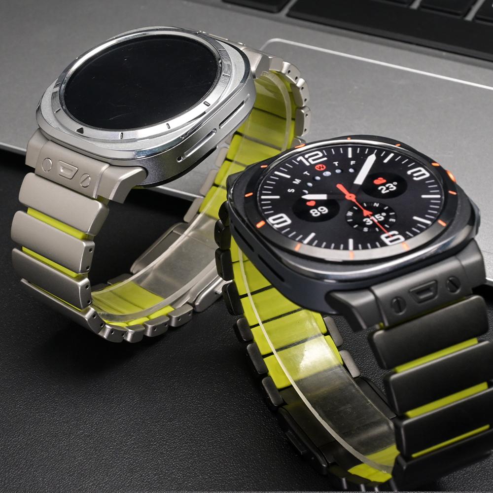 No Gaps Titanium Strap for Samsung Galaxy Watch Ultra 2025 47mm Men Bracelet Luxury Rubber Band for Galaxy Watch Ultra 2024 47MM
