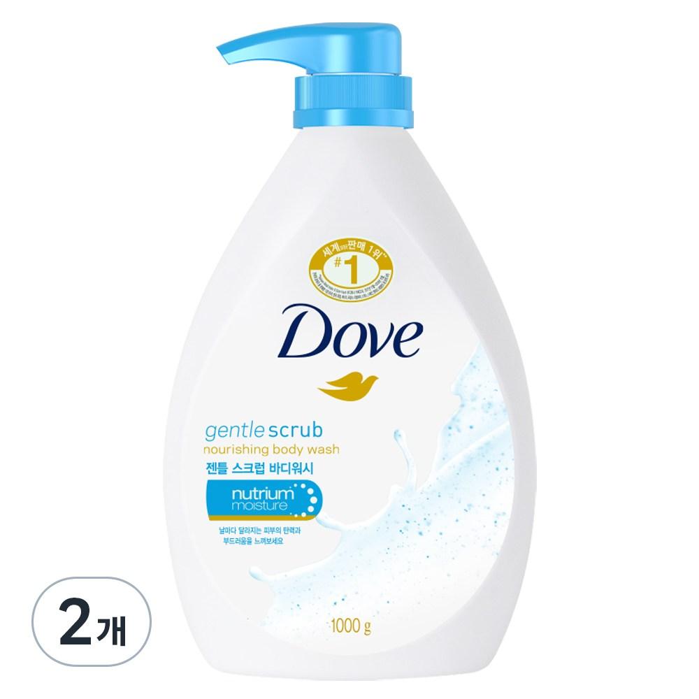 Dove Gentle Scrub Body Wash, 1L, 2 units