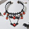 Vintage Halloween Necklace Dark Style Bat Earrings Steampunk Gothic Choker  Party Costume