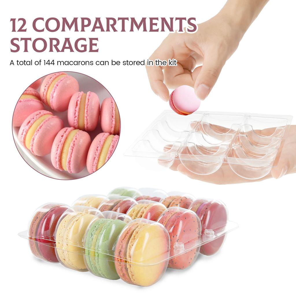 12Pcs Mini Dessert Cake Box Macaron Cake Container Transparent Cupcake Pastry Baking Packaging Boxes Wedding Party Supplies