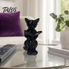 Printed Cat 3d Statue Reading Holding Book Glasses Cat Figurine Modern Decorative Animal Sculpture For Home Office Decor