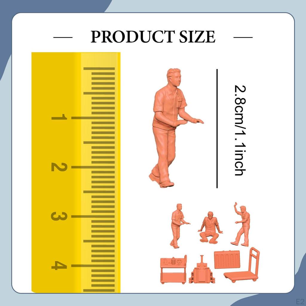 Miniature People Figurines Repairman Scene for Fariy Garden Decoration Photo Props Resin