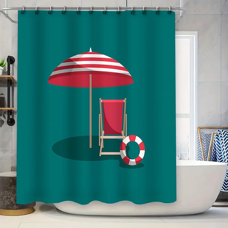 

Beach Theme Shower Curtain for Home Decoration - Stylish and Durable Waterproof Bathroom Curtain for Stylish Home Upgrade 120x180cm