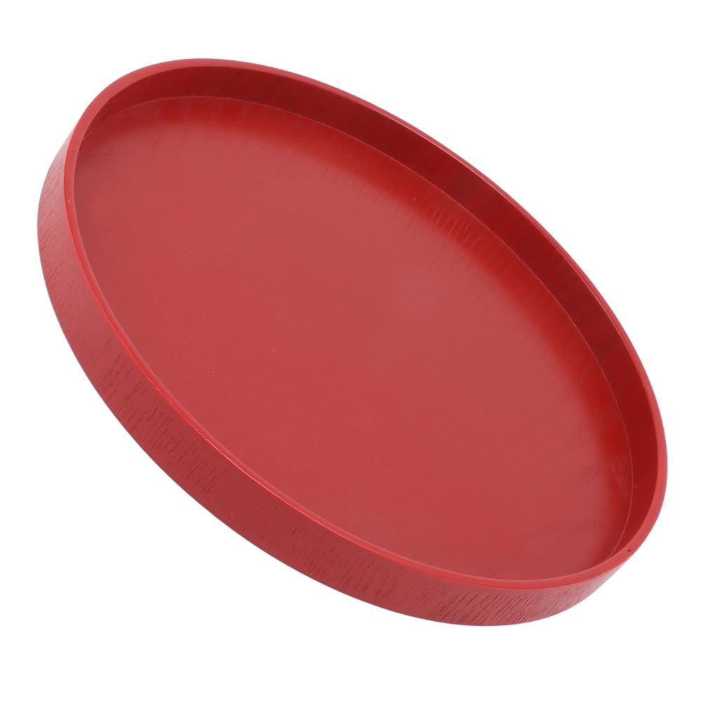 Wine Red Wooden Serving Tray Wooden Round Tea Plate Food Meals Serving Red Serving Tray Tea House