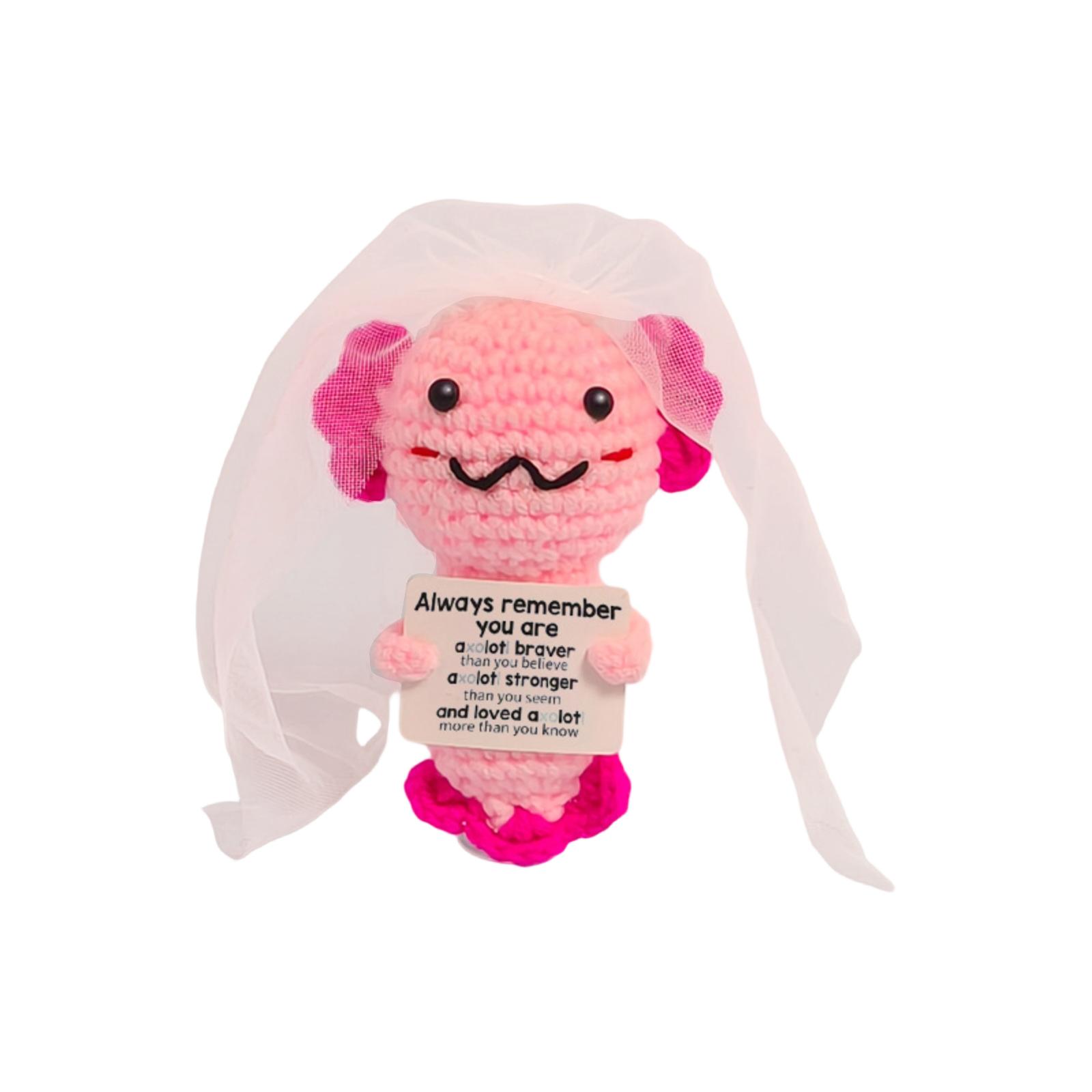 

Handmade Knitted Wool Valentine s Day Quirky And Positive Energy Salamander Doll Ornament Knitted Toy One Size