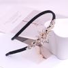 Gold Rhinestone Butterfly Korean Headband & Hairpin Set - Non-Slip Metal Hair Accessories