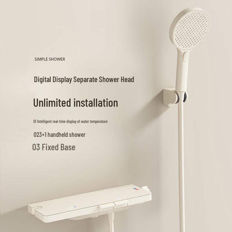 

TLXT Cream White Shower System with Bathtub Faucet