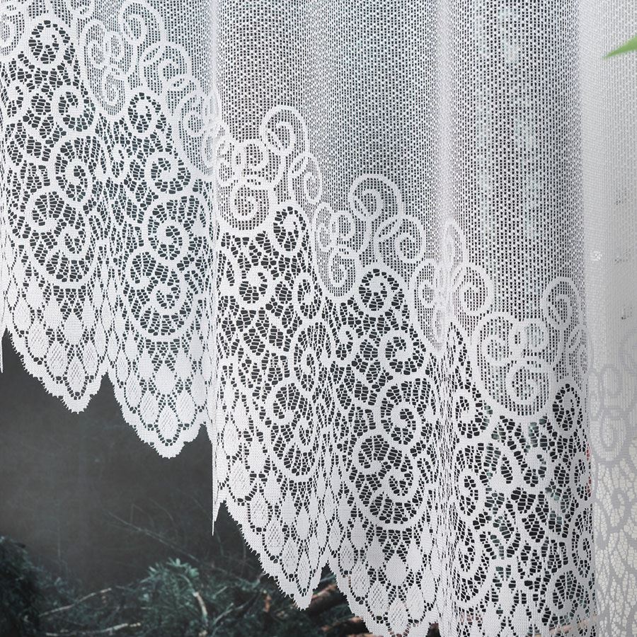 Violetta - Ready-Made Jacquard Curtain With A Cut At The Bottom - 250X150 Cm - White