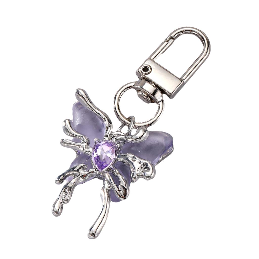 Elegant Resin Butterfly Keychain Alloy Key Holder Unique Keyring Bag Pendant Fashion Accessory for Women and Girls