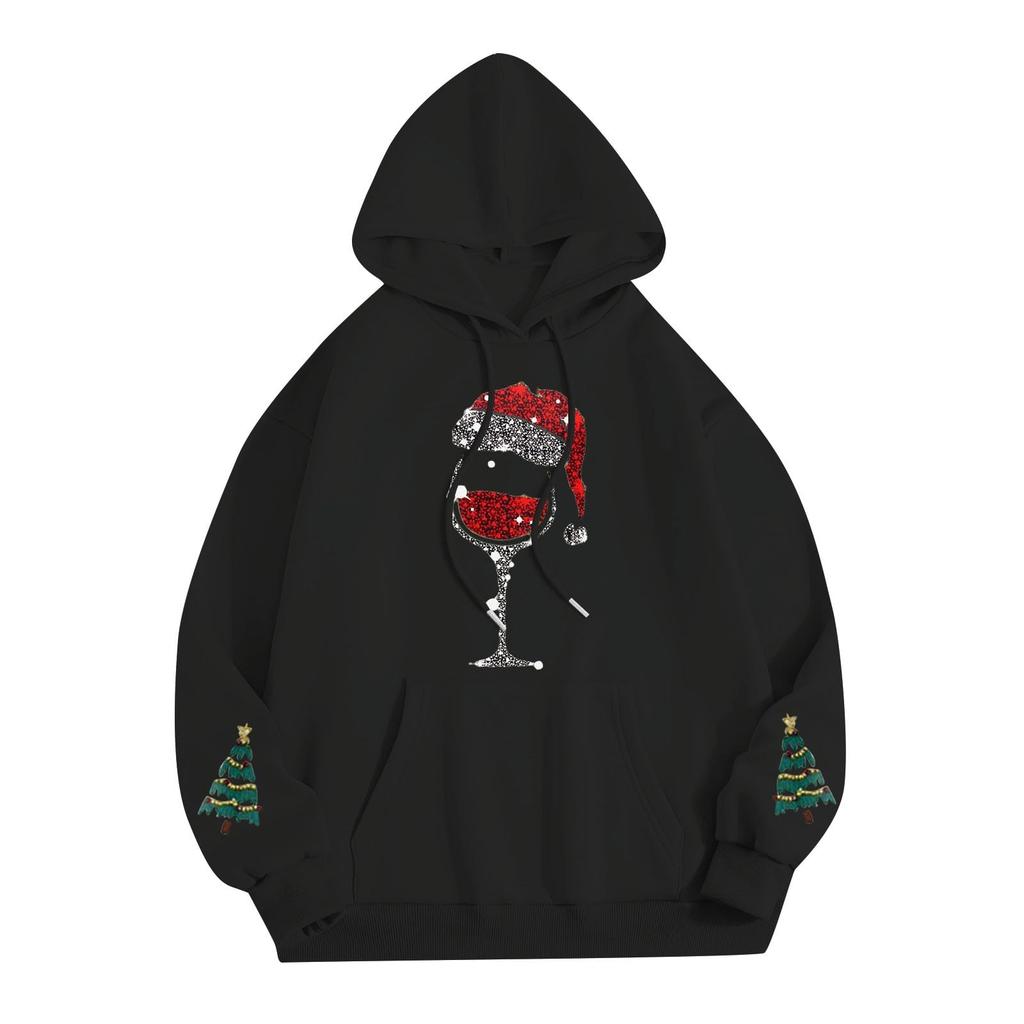 Women's Fashionable Casual Hooded Long Sleeved Printed Sweatshirt