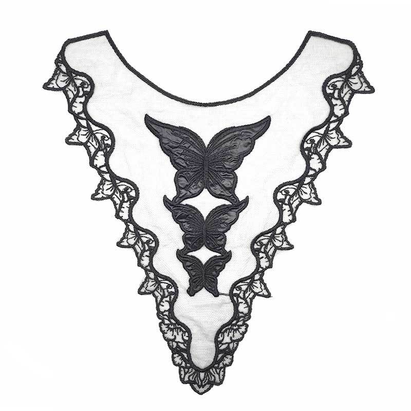 Water-soluble Lace Collar, Mesh Bottom Cloth Embroidered Collar, Colored Lace Embroidered Corsage, Butterfly Flower Fake Collar.