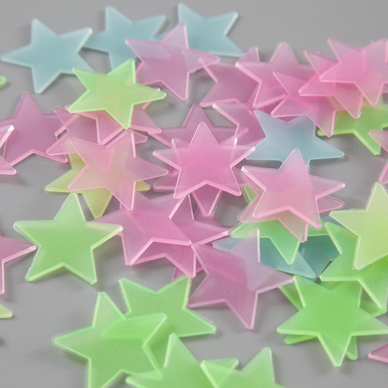 Glow In The Dark 3d Stereo Self Adhesive Luminous Plastic Star Wall Stickers