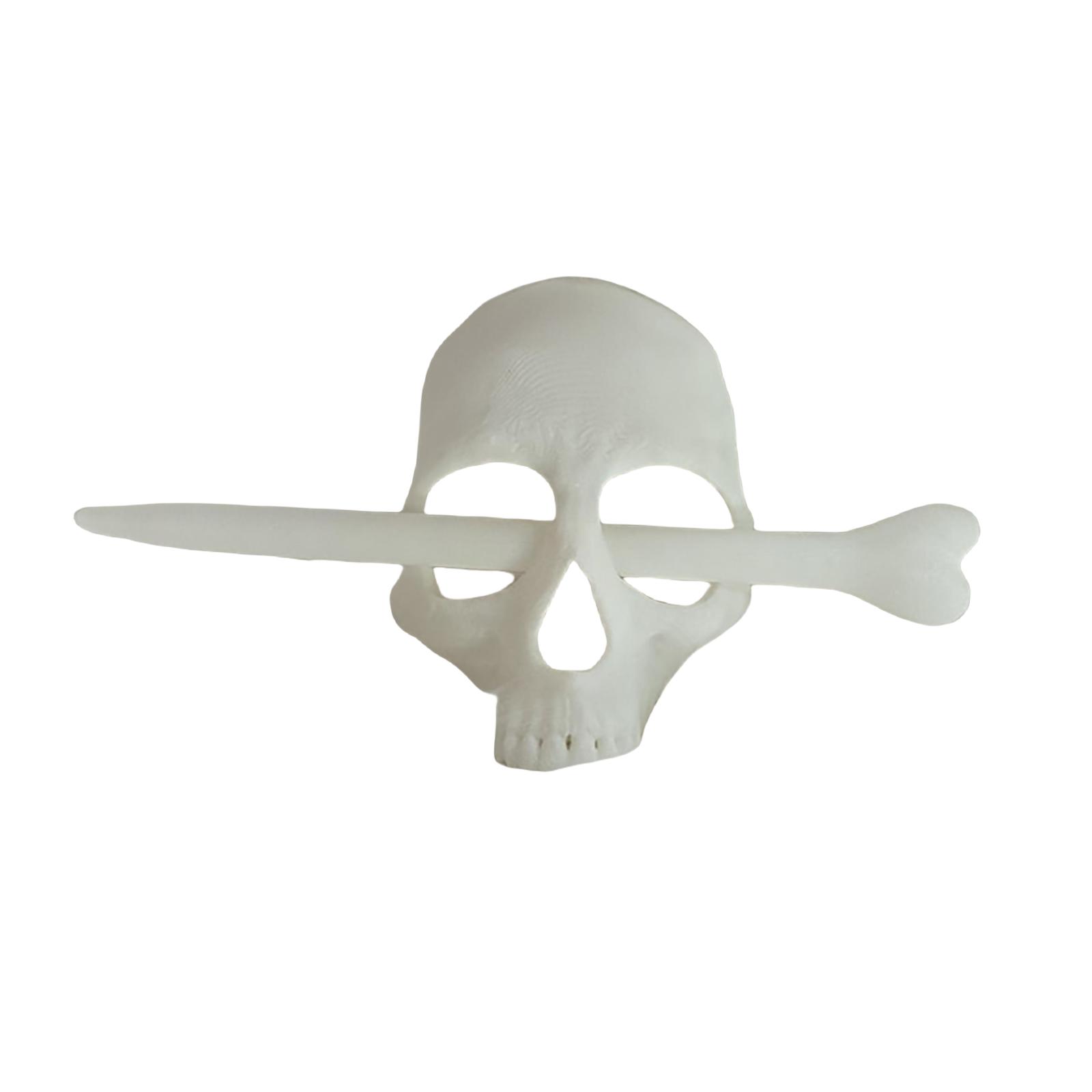 

3D-печатная заколка для волос в виде черепа и костей, разные цвета, подарок, искусство, заколка для волос One Size белый