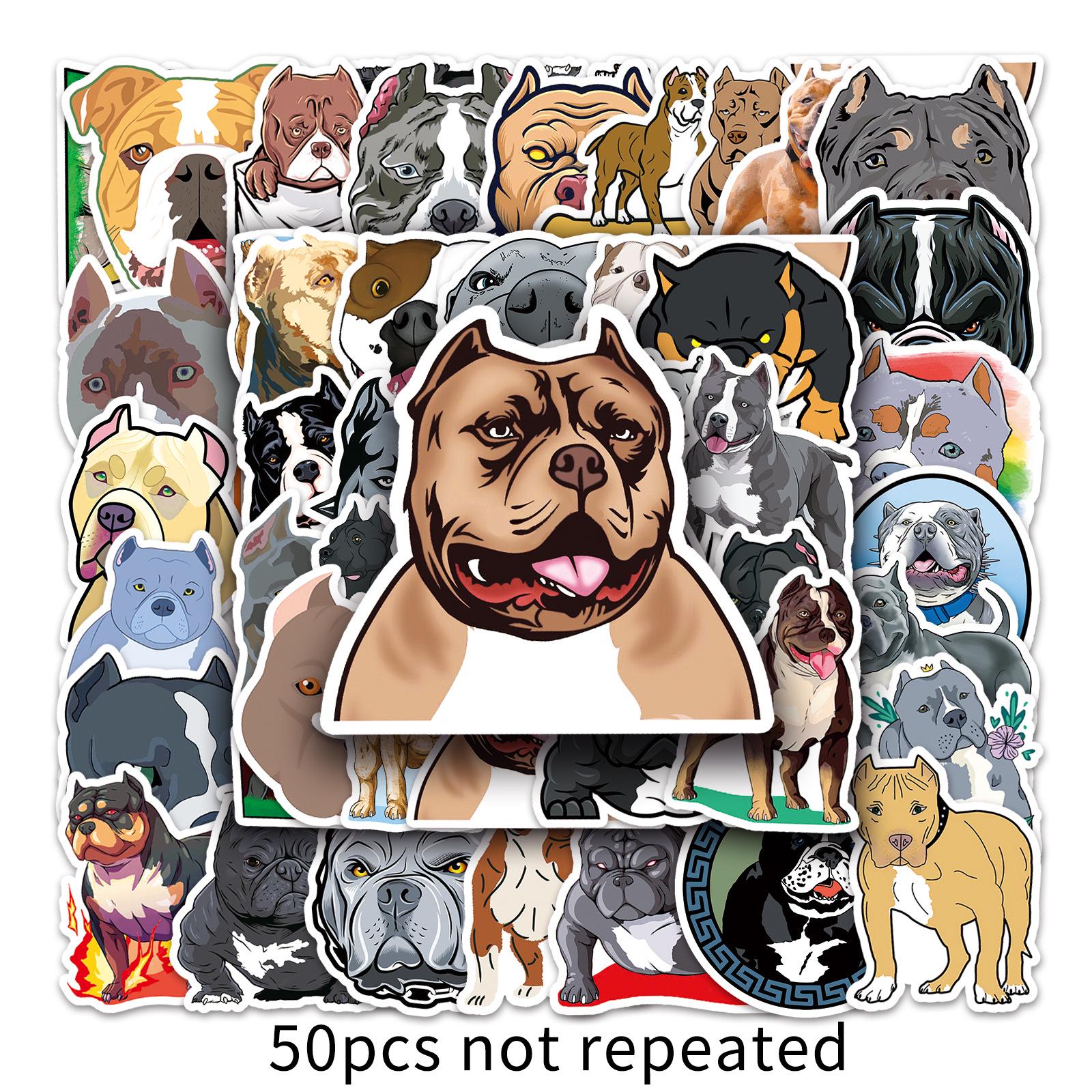50 Bulldog Graffiti Cartoon Animal Stickers: Cute, Creative, Waterproof for DIY Water Bottles & Suitcases