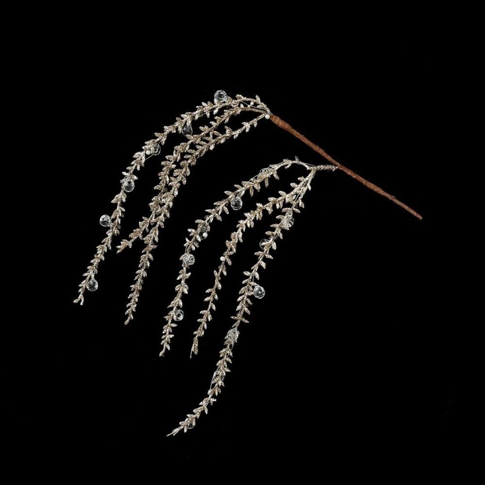 Hanging Vine Shape Christmas Pick Branch Glitter Artificial Xmas Floral Pick Table Centerpiece