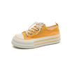 Fashion Women's Canvas Sneakers Thick Bottom Casual Sports Shoes Round Toe Lace-Up White Shoes Good Matching Platform Shoes