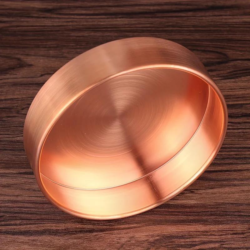 Buddhism Copper Manza Plate Auspicious Polishing Tantra Dish Buddhist 4.33 inch Tray Desktop Auspicious Altar Home Gift Decorati