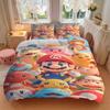 3pc Mario Pikachu Bedding Set Guest Room Bedroom Decor Christmas Halloween Decor Gifts- All Seasons (No Insert)a1013113