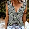 Women Tanks Sexy V Neck Sleeveless Summer Tops Vest 3D Leopard Print Cool Lightweight Tops