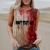Women's Round Neck Casual Sleeveless Halloween Printed Vest T-Shirt Top