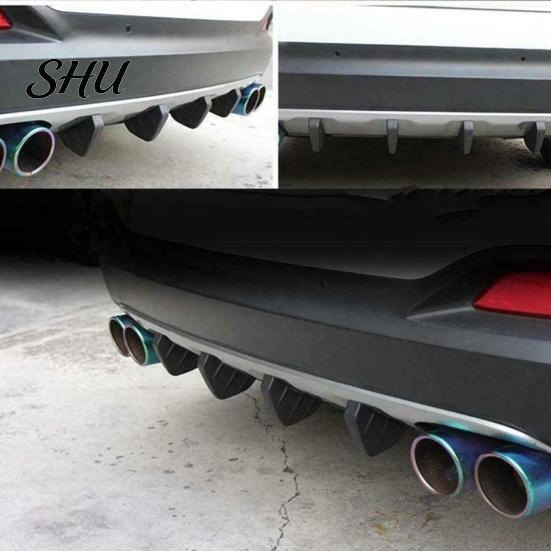 Car Body Spoiler 4Pcs Spoilers Easy Installation Fine Workmanship Eco-friendly Anti-deform Anti-scratch Decorate PP Material Universal Triangle Bumper