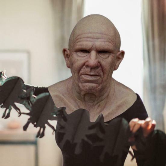 Cap complet Halloween înfricoșător Groază Old Man Capac pentru față din cauciuc Recuzită pentru petrecere