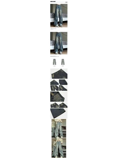 2024 American Style Women's Denim Overalls: High Street Multi-Pocket Wide Leg Retro Jeans for Autumn