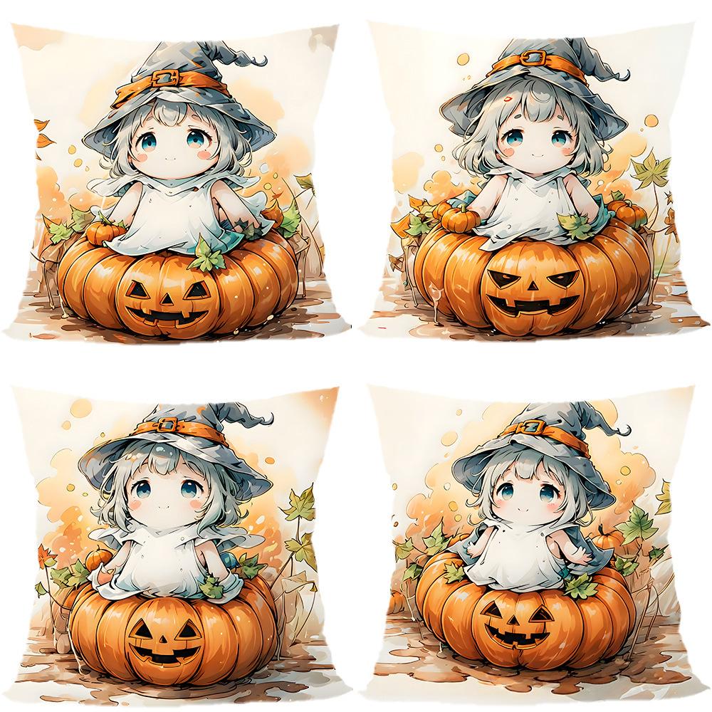 Halloween Pillowcase Pumpkin Skull Funny Ghost Cushion Cover Sofa Living Room Decoration Pillow