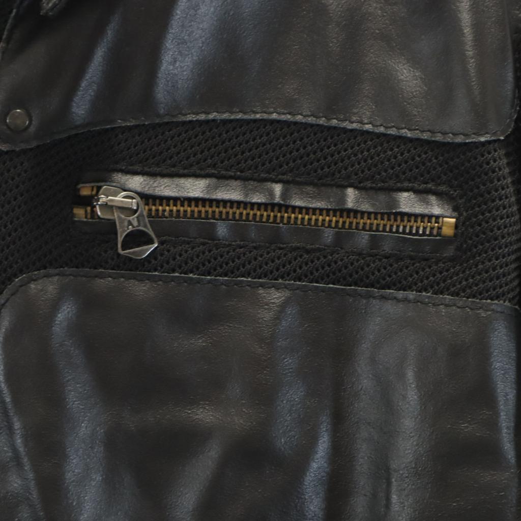 ARMANI JEANS made in Italy mesh leather jacket 50 black Men's Used