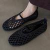 Fashion Retro Mesh Weave Design Flat Sandals Women Fashion Hollow Soft Sole Mary Jane Shoe Concise Comfort Roman Sandal Zapatos De Mujer