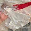 Sweet Lace Antibacterial Women's Elegant Cotton Mid-Waist Bow Briefs