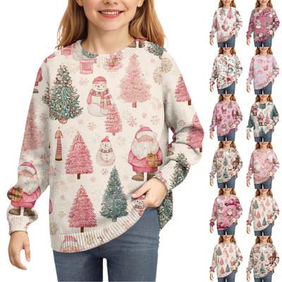 Christmas Day Sweatshirts For Children Boys And Girls Knit Sweater Cute Shirt Fall Crewneck Pullover Tops