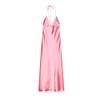 Spring New Women's Clothing Sexy V-neck Long Silk Satin Texture Hanging Collar Sling Dress 2454331