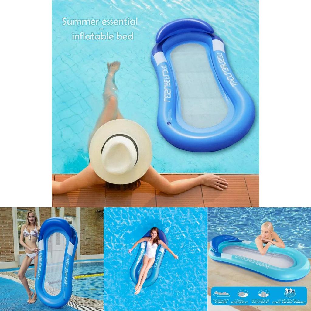 Wholesale Inflatable Floating Lounge Bed With Backrest Comfortable Adult Pool Sofa
