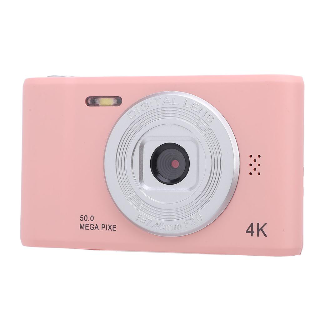 4K 50MP Digital Camera 2.4 Inch Color Screen 8X Zoom Anti Shake Built in Mic Compact Camera for Photography and Video