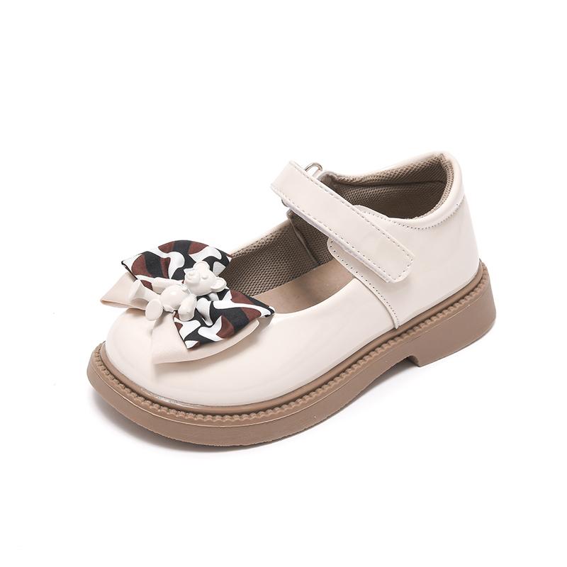 Girls Leather Shoes Children Casual Shoes for Party Wedding British Style Kids Flats 2024 Autumn New Princess Bow-knot Soft Cute