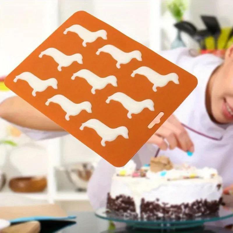 Dackel Hundförmige Silikon Eiswürfelformen und Tablett 1 Stück Silikon Schokoladenform Bonbonform Backform Gelee DIY Werkzeug