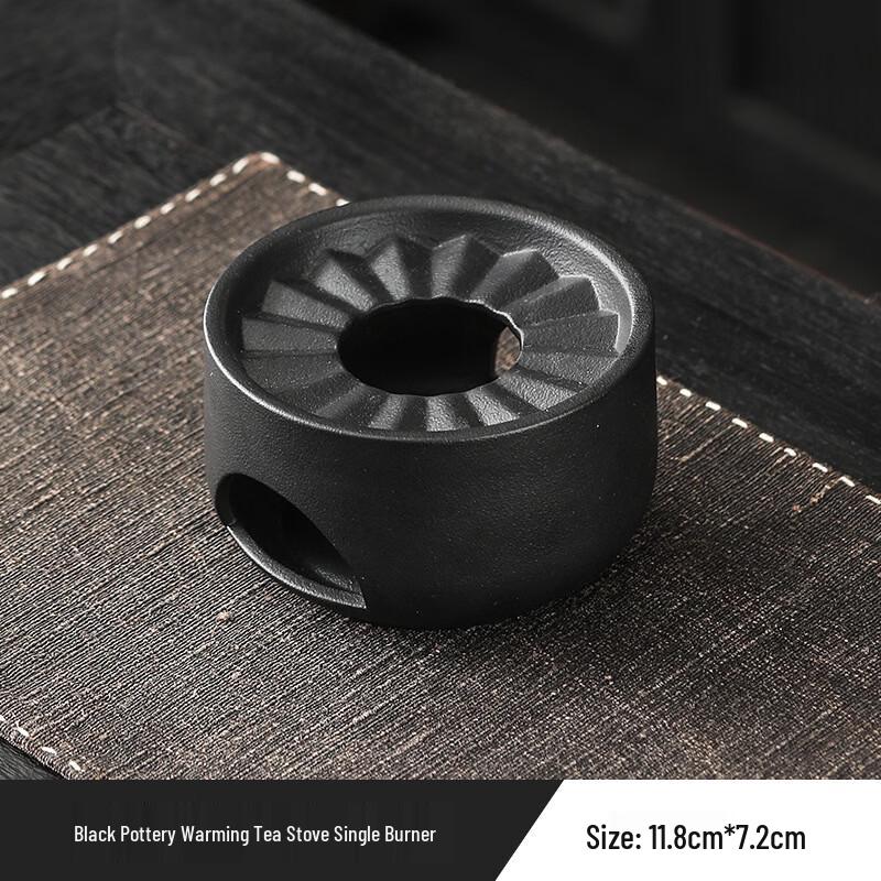 Black Pottery Tea Warmer Stove