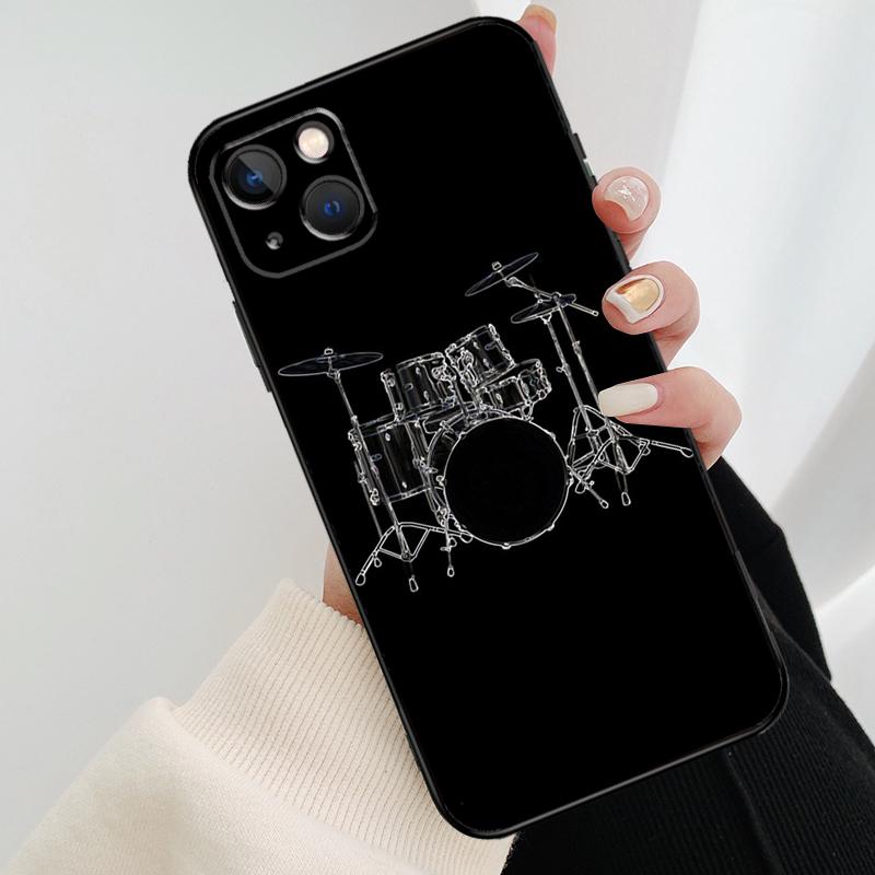 Musical Instrument Drum Phone Case For iPhone 11 12 13 14 15 16 Pro Max Mini X XR XS Max Plus Cover Funda