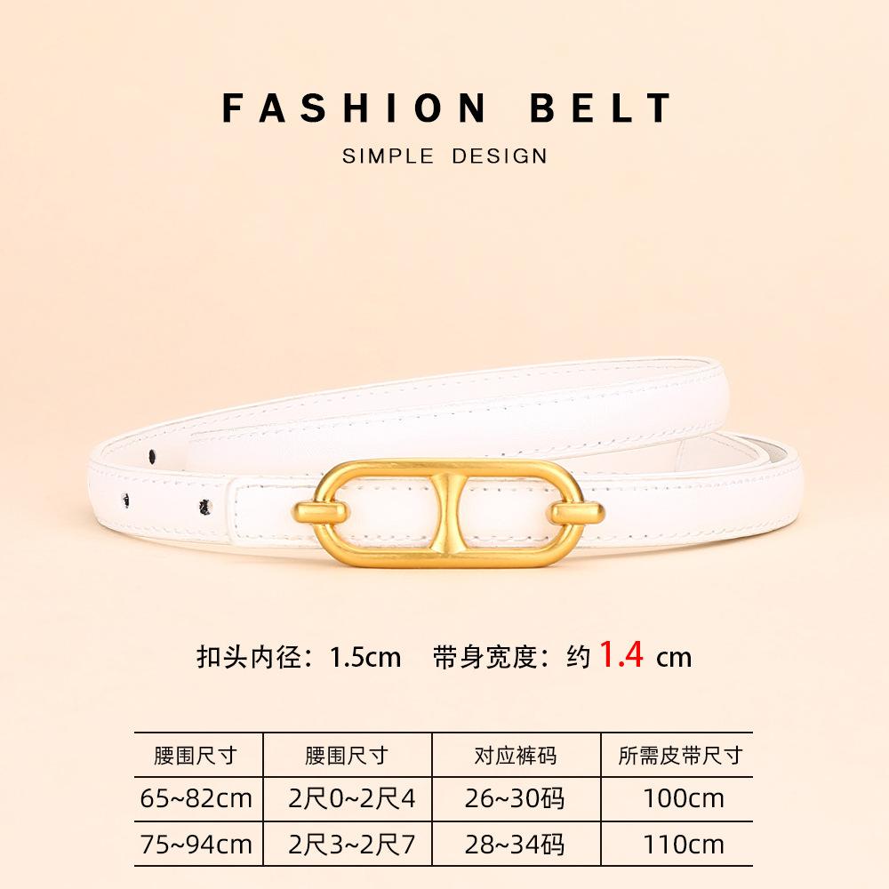 Curea Damă Piele Piele de Vacă Senzatie High-End Decor Simplu Curea Subțire Rochie Damă Simț Design