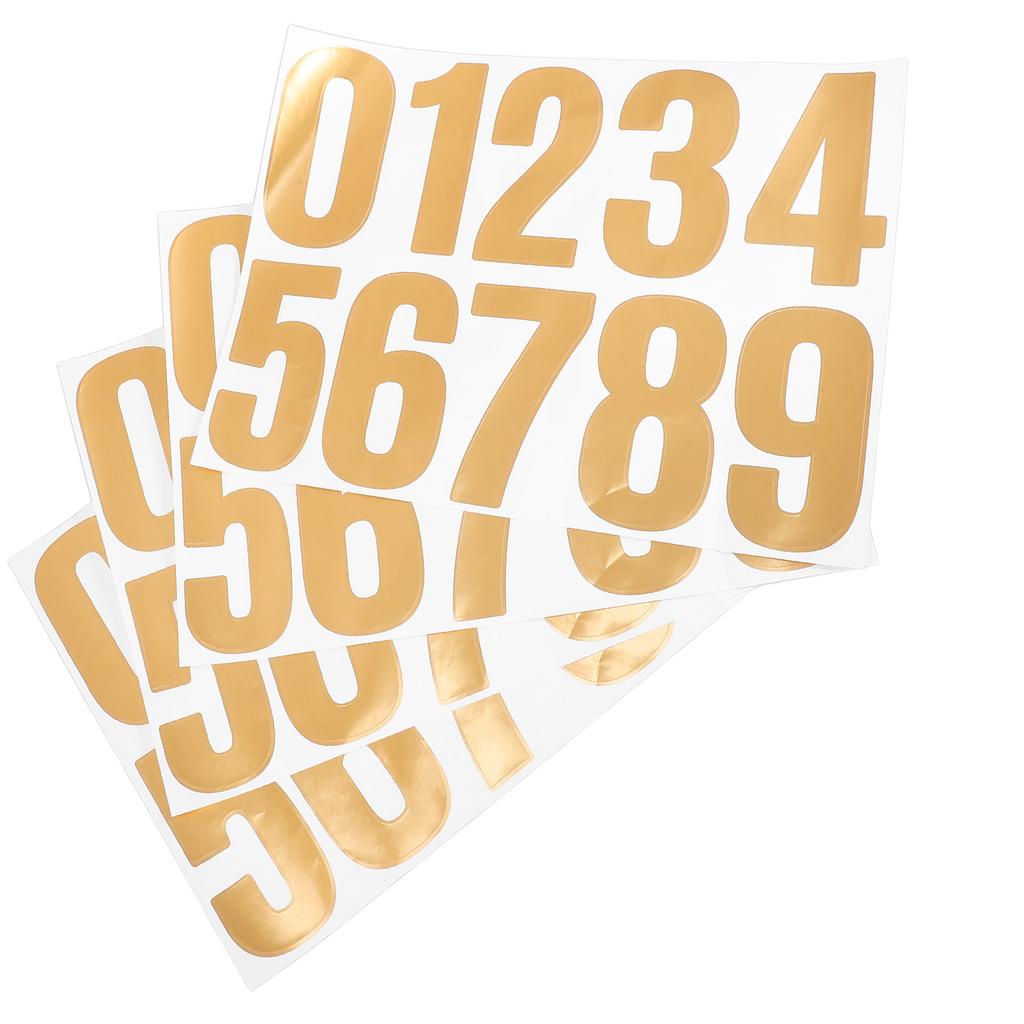 4Sets Waterproof Outdoor Number Stickers for Mailbox Address Identification Numbers Modern Self-Adhesive Decals Exterior