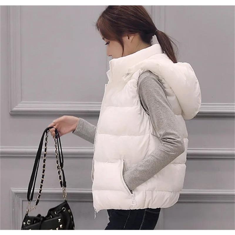 Winter Ärmellose Jacke Damen Kapuzenpullover Daunenweste Entendaunen Puffer Weste Leichte Winddichte Pufferjacke