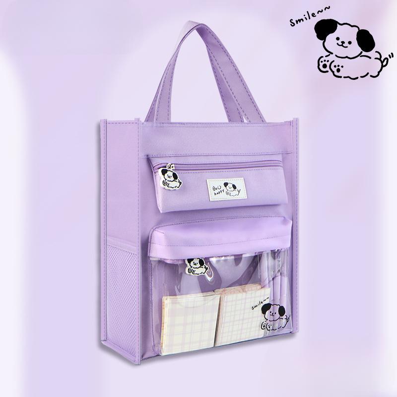 Korean Fashion Canvas Handbags Pretty Woman Cosmetic Bag Large Capacity Zipper Storage Bag Portable Shopping Bag