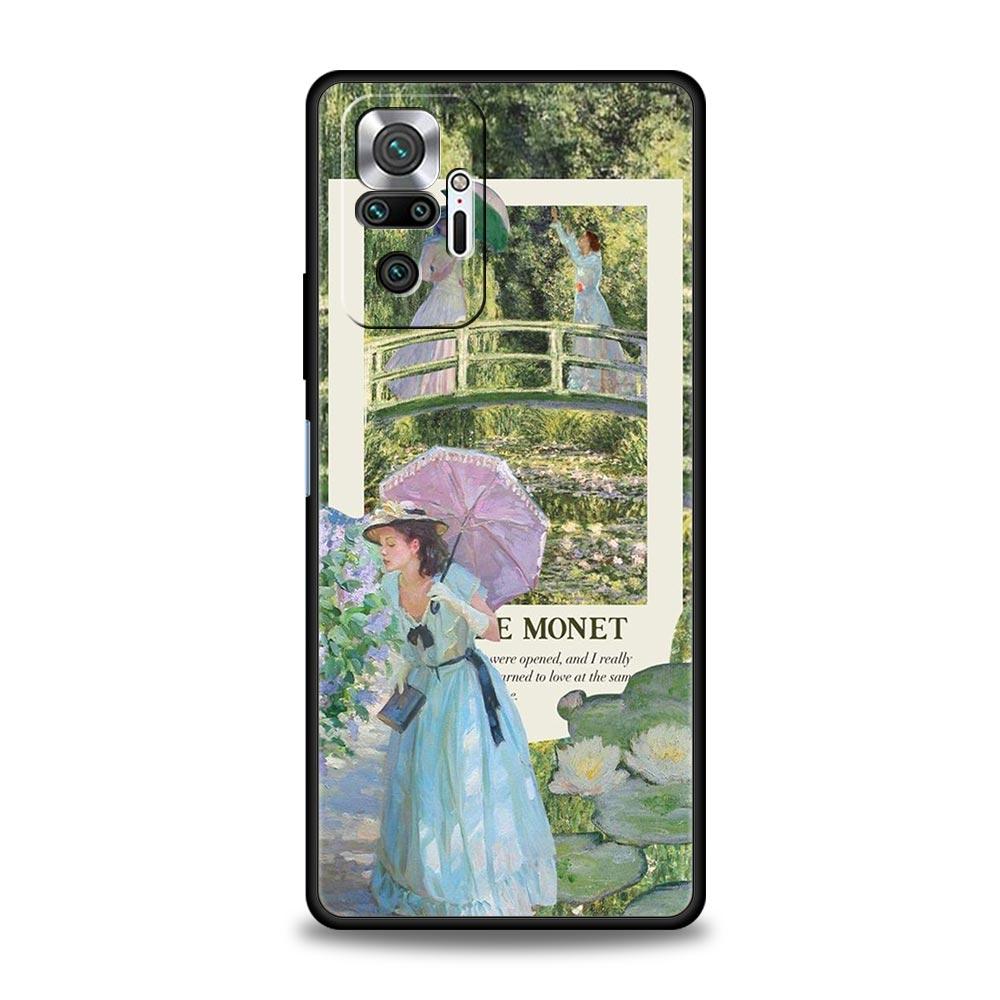Чехол для телефона с картиной Клода Моне для Xiaomi Redmi Note 14 13 5G 10 11 12 Pro Plus 4G 14C 13C 12C 10C Черный чехол Note 14Pro 4G